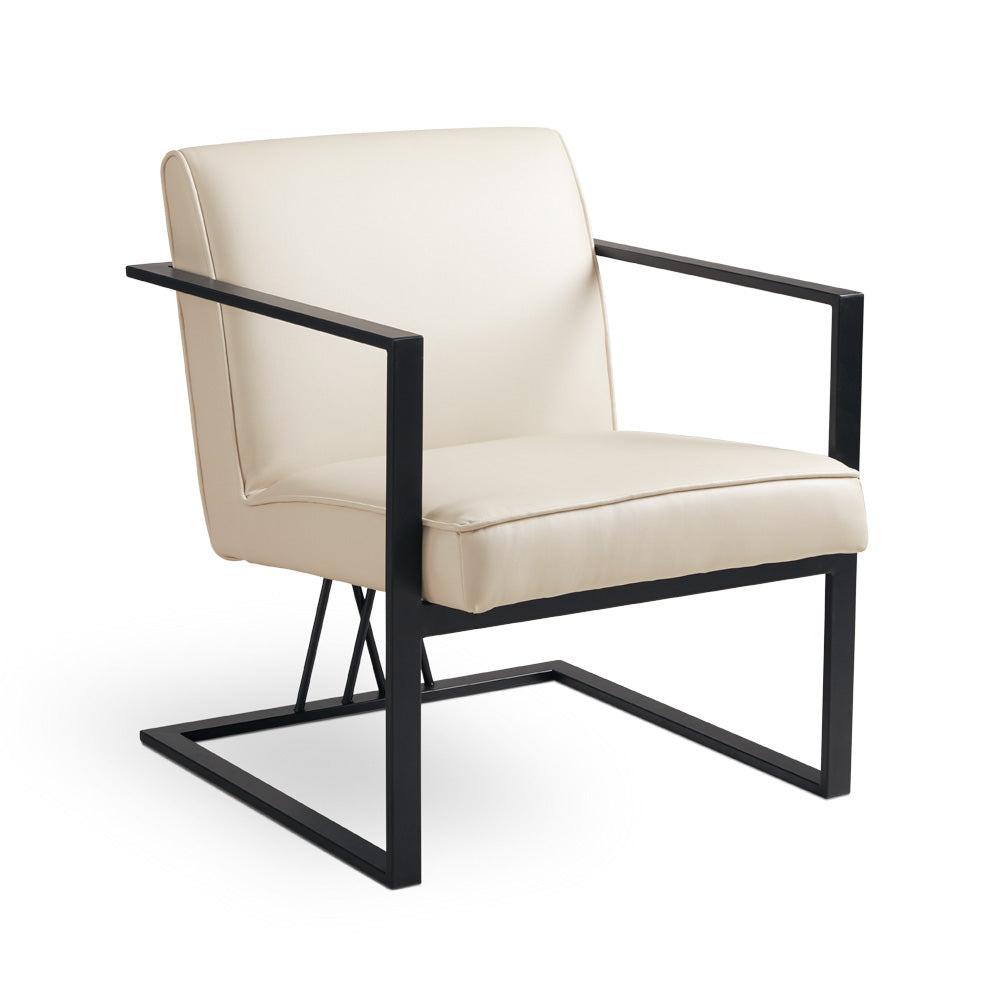 Fauteuil d'appoint Fairmont noir : similicuir taupe
