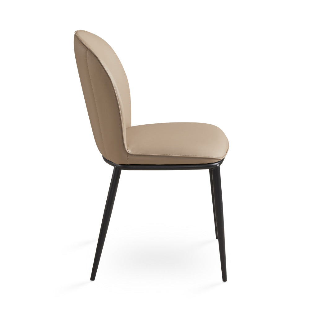 Chaise de salle à manger Angie : similicuir taupe