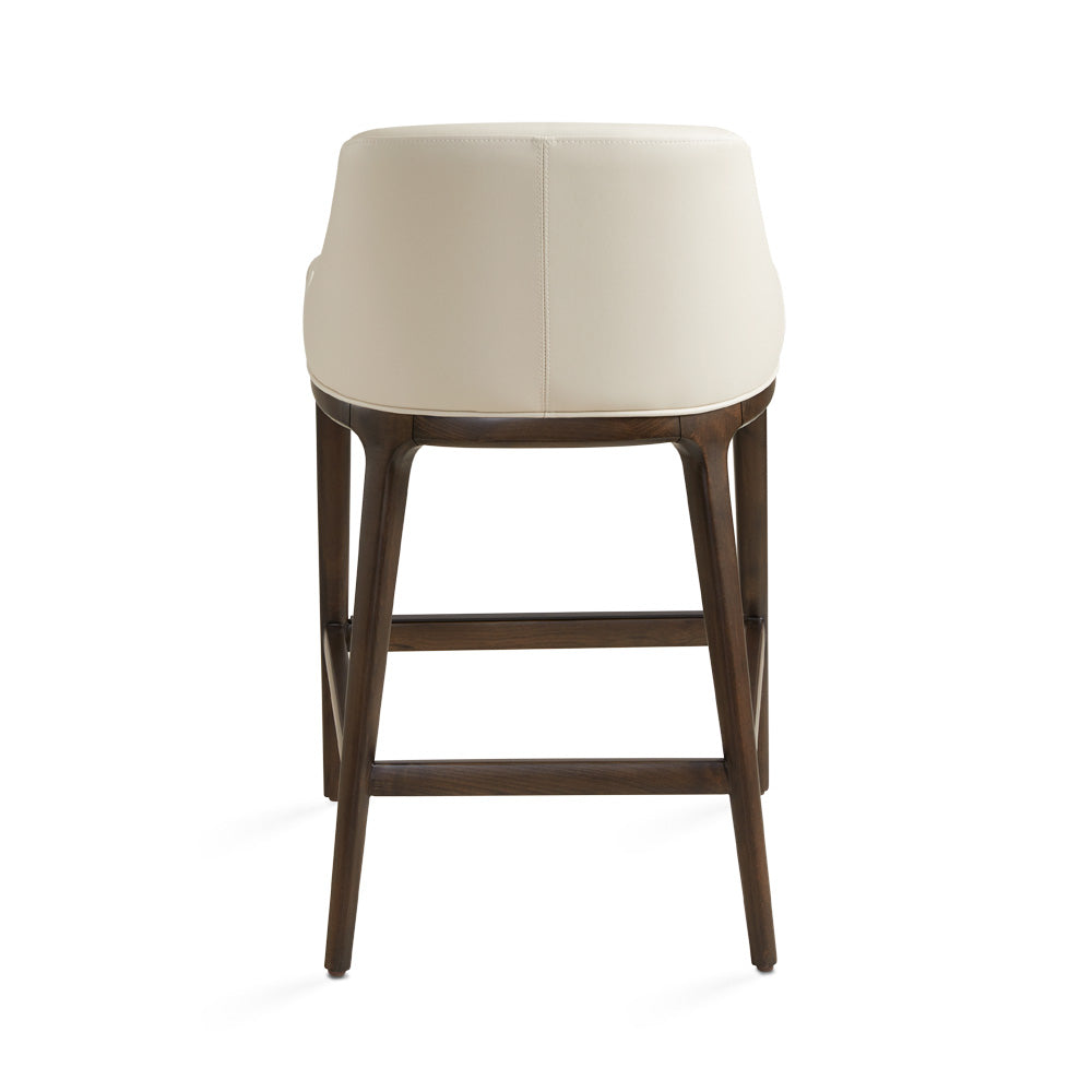 Chaise de bar Everett : similicuir taupe