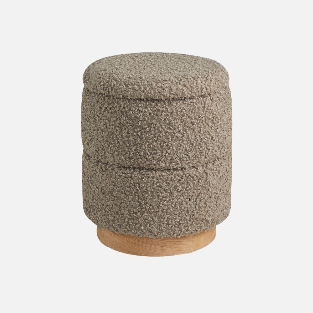 Pouf de rangement Edgar : Boucle taupe