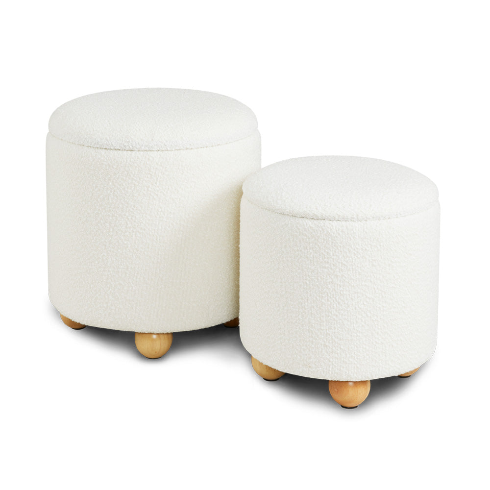 Poufs de rangement Benedict : Boucle ivoire