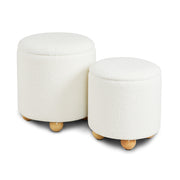 Poufs de rangement Benedict : Boucle ivoire