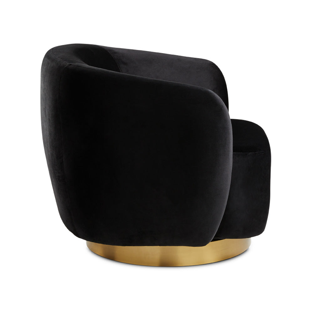 Fauteuil d'appoint Aspen Gold : velours noir