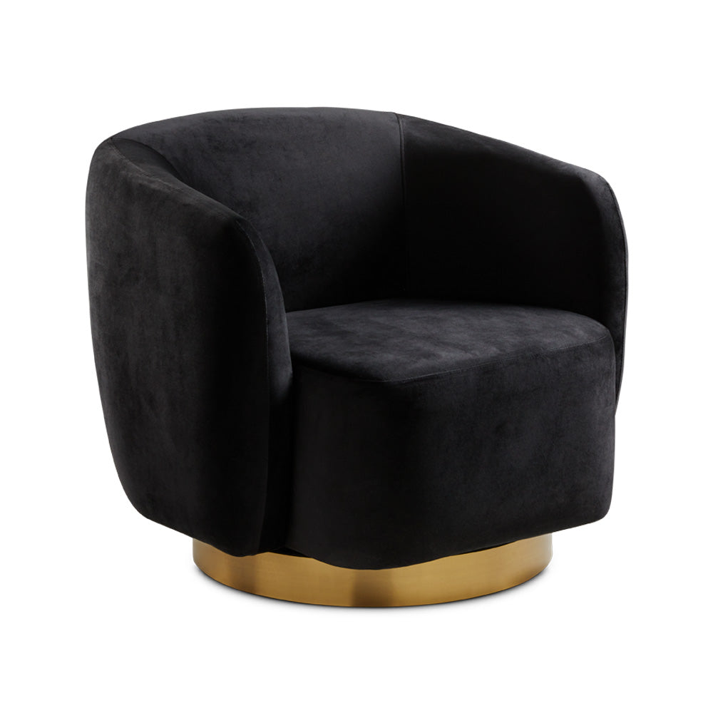 Fauteuil d'appoint Aspen Gold : velours noir
