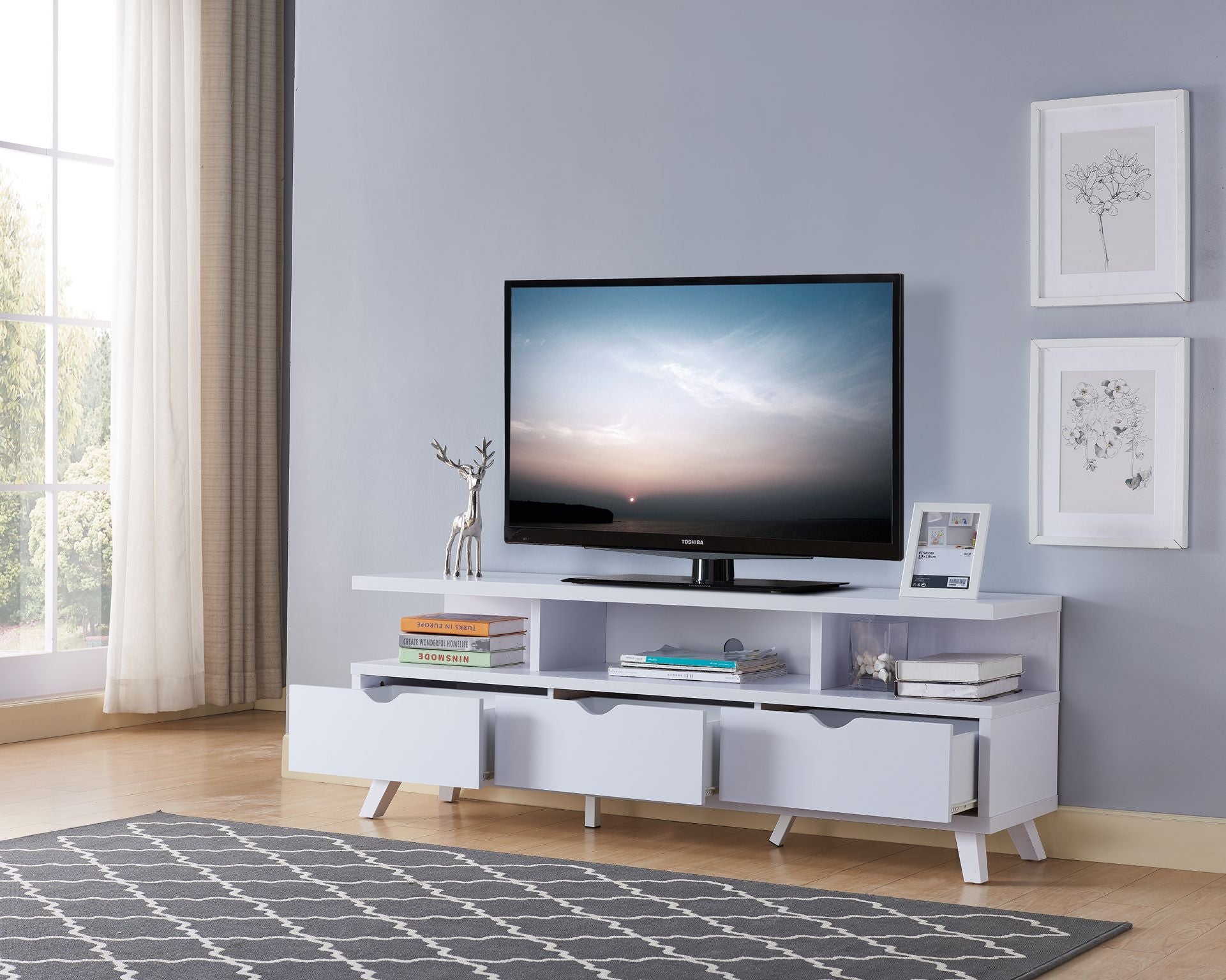 MEUBLE TV 60'' - BLANC ( Meuble Mtl )