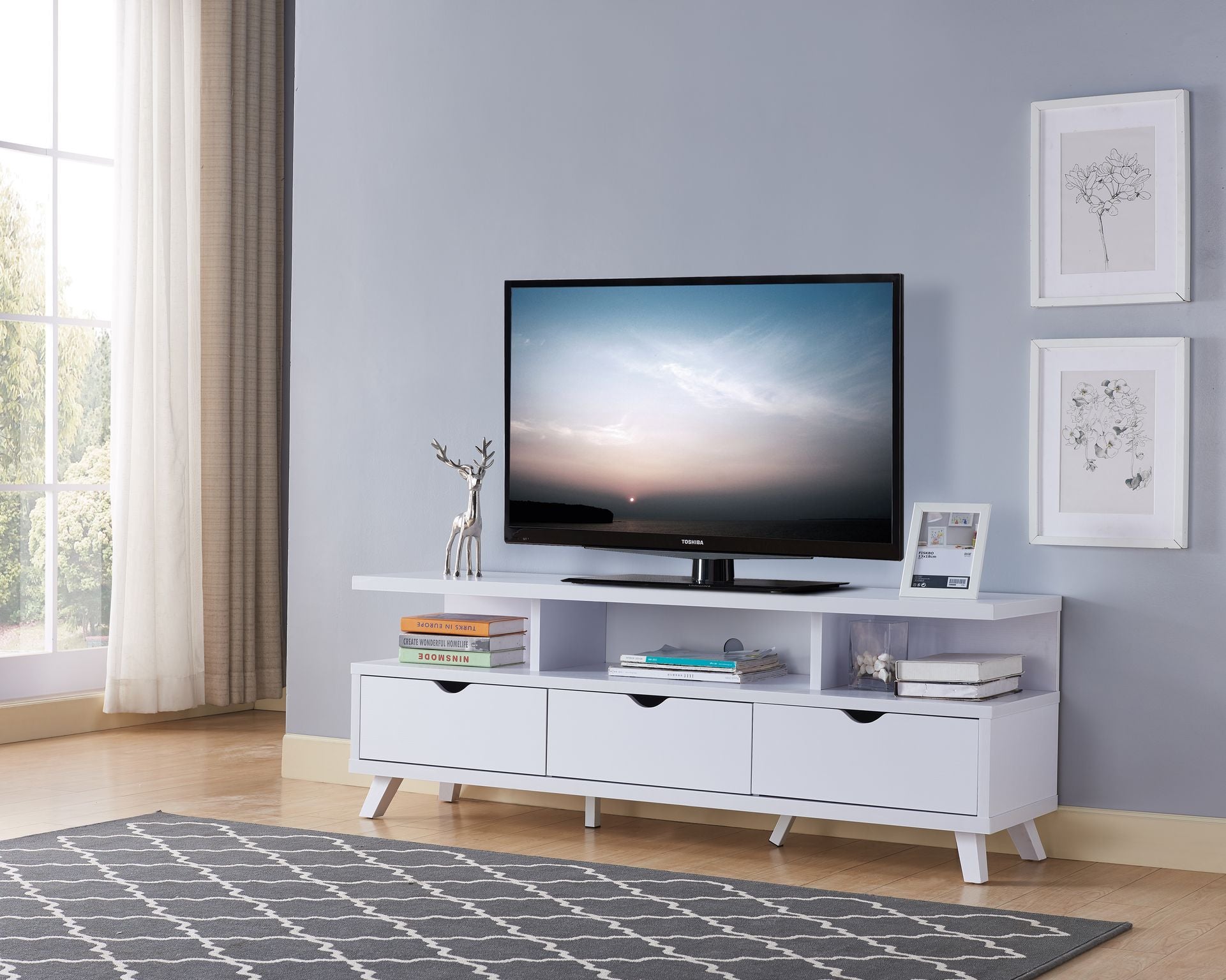 MEUBLE TV 60'' - BLANC ( Meuble Mtl )