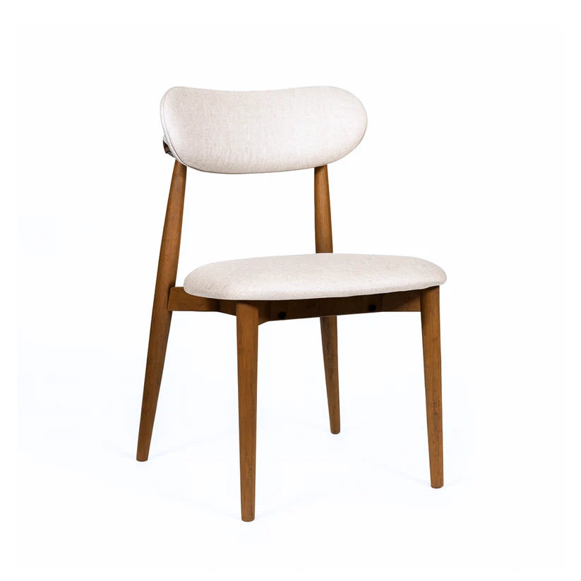 Chaise de salle à manger LILLIAN GY-DC-1920 en tissu beige et fini noyer