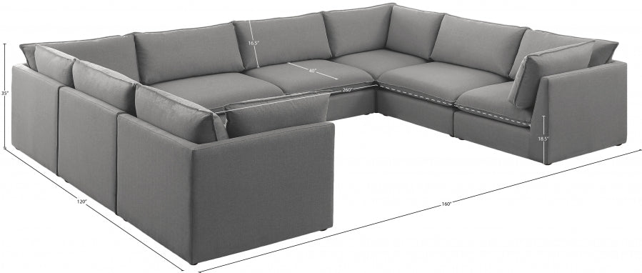Canapé modulaire texturé en lin Mackenzie