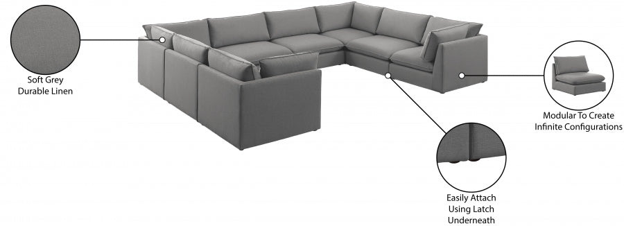 Canapé modulaire texturé en lin Mackenzie
