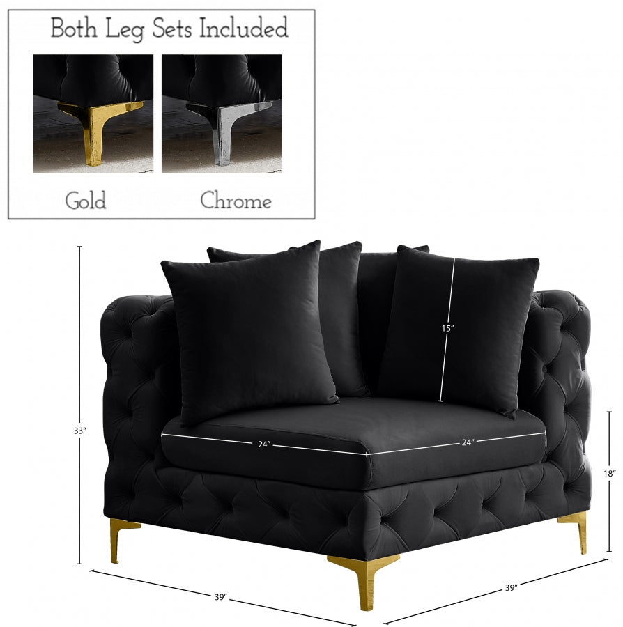 Chaise de coin modulaire en velours Tremblay