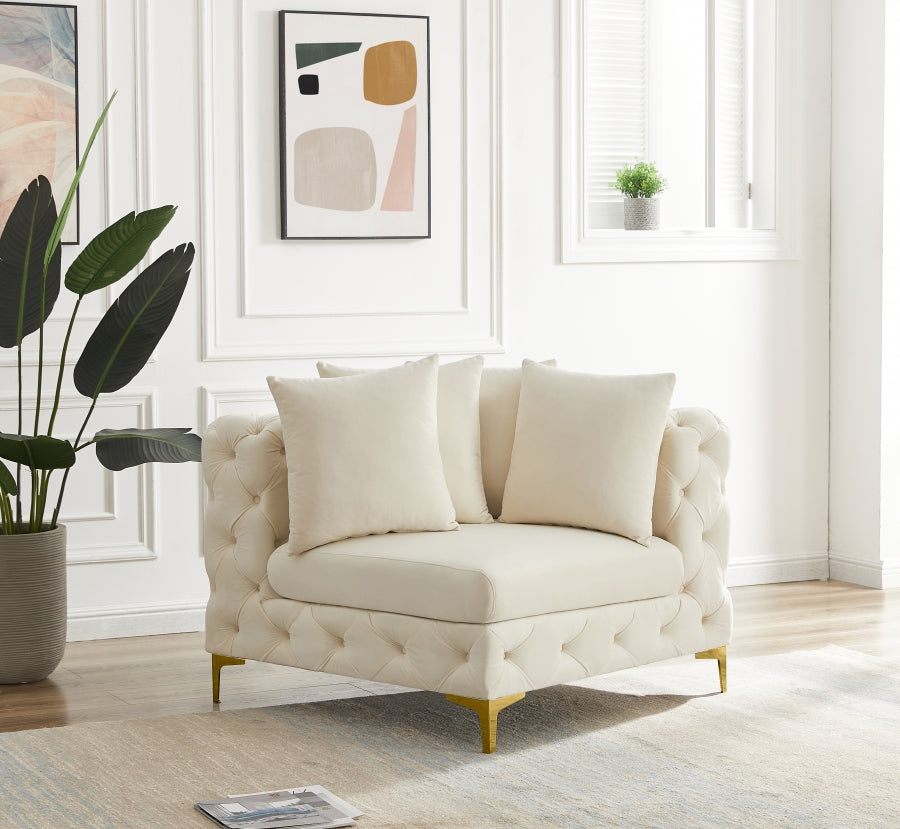 Chaise de coin modulaire en velours Tremblay