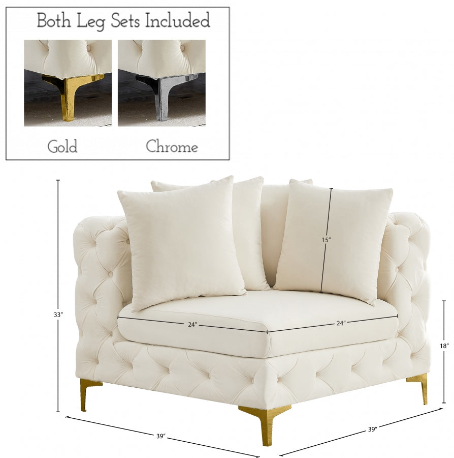 Chaise de coin modulaire en velours Tremblay