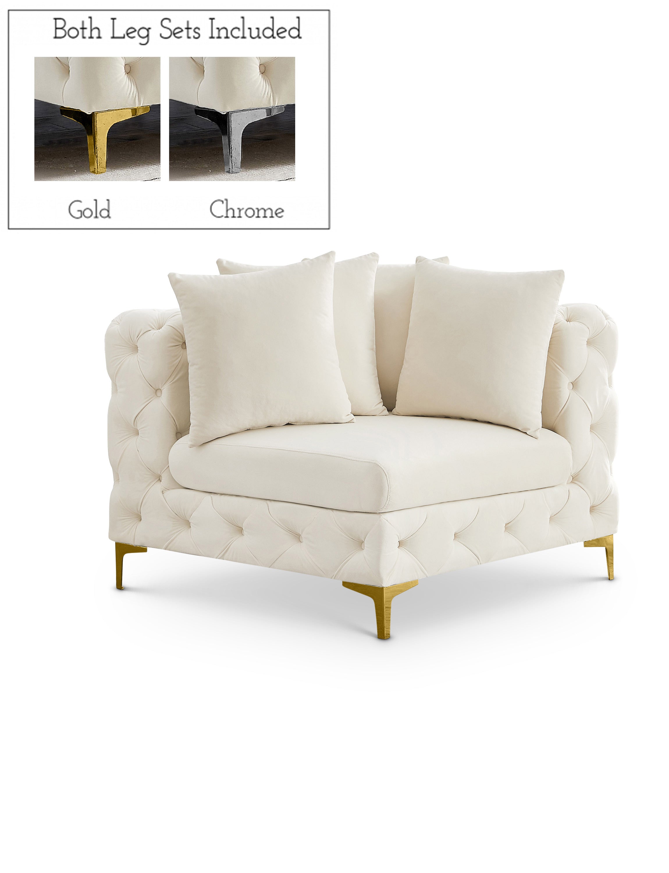 Chaise de coin modulaire en velours Tremblay