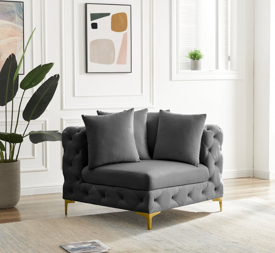 Chaise de coin modulaire en velours Tremblay