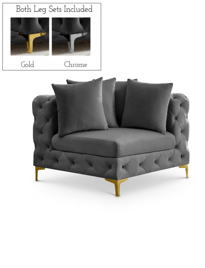 Chaise de coin modulaire en velours Tremblay