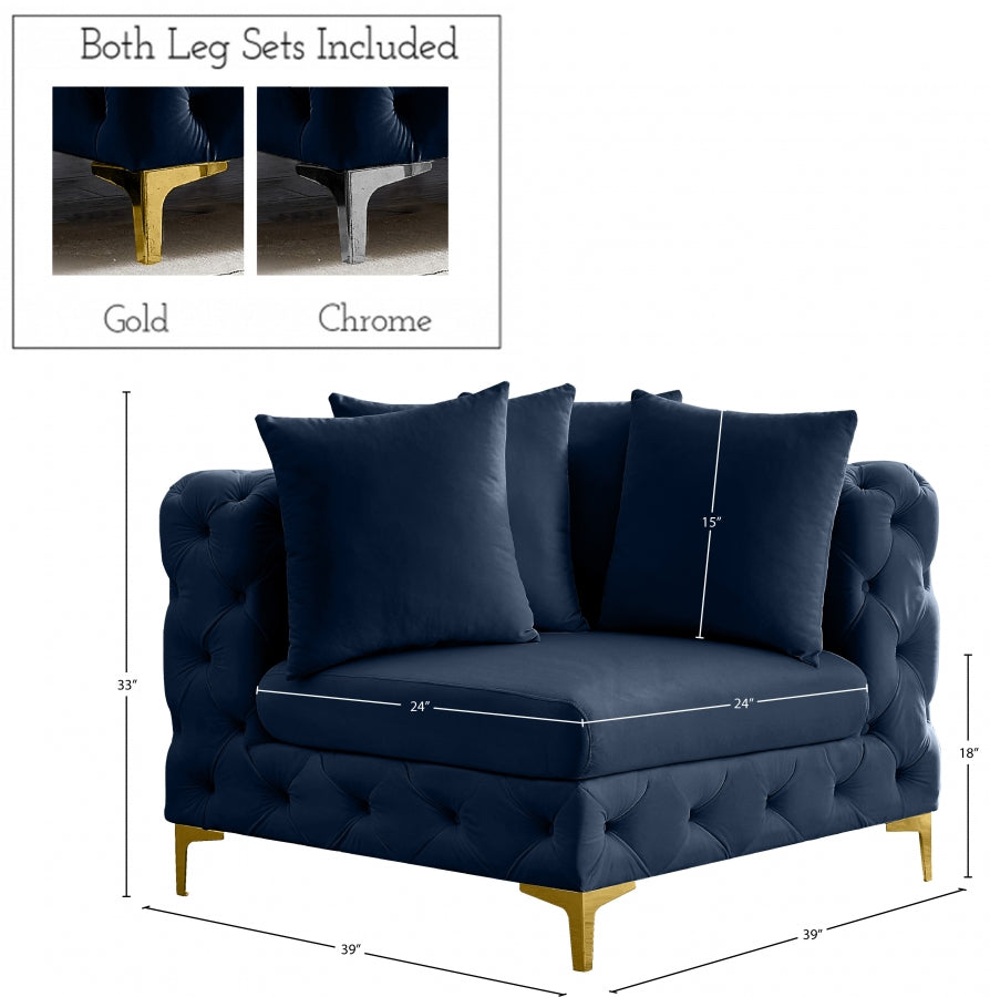 Chaise de coin modulaire en velours Tremblay