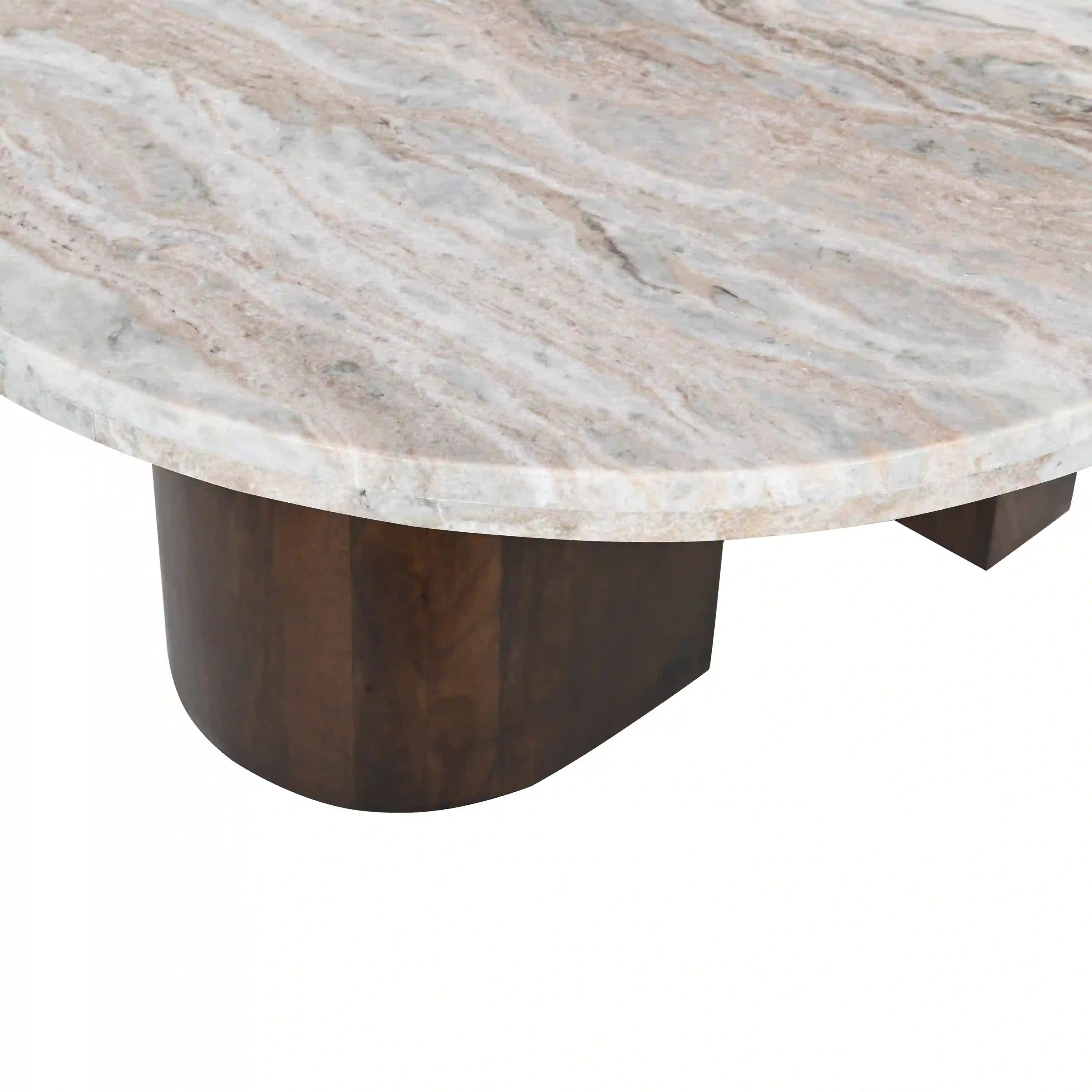Table Coastline 35" | Plateau Marbre et Base Manguier