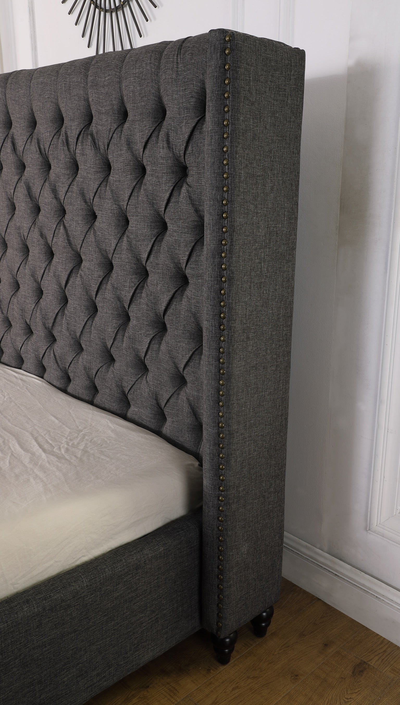 LIT PLATEFORME KING - GRIS ( Meuble Mtl )