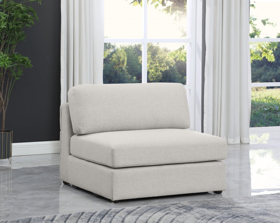 Chaise modulaire sans accoudoirs texturée en lin Beckham
