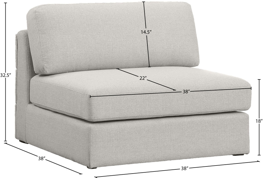 Chaise modulaire sans accoudoirs texturée en lin Beckham