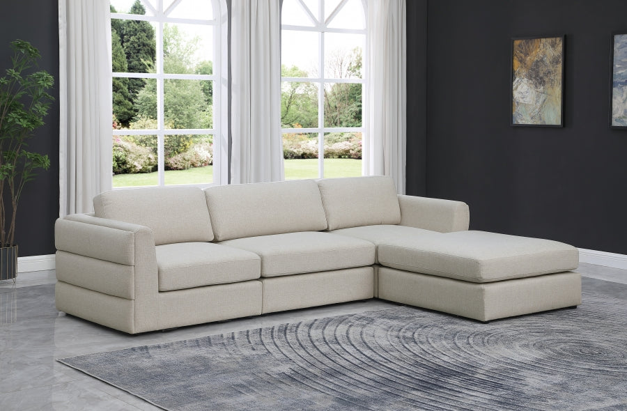 Canapé modulaire en lin texturé Beckham
