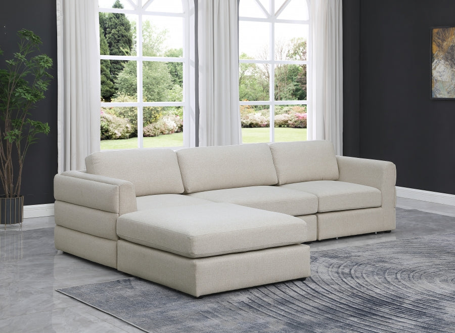 Canapé modulaire en lin texturé Beckham