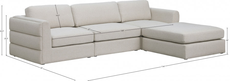 Canapé modulaire en lin texturé Beckham