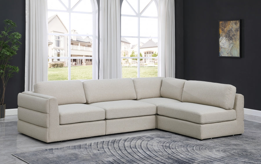 Canapé modulaire en lin texturé Beckham