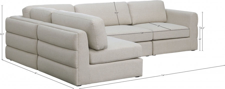 Canapé modulaire en lin texturé Beckham