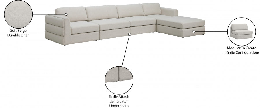Canapé modulaire texturé en lin Beckham
