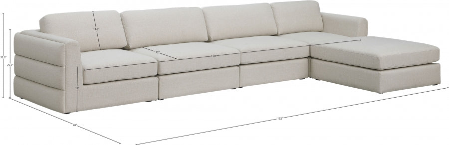 Canapé modulaire texturé en lin Beckham