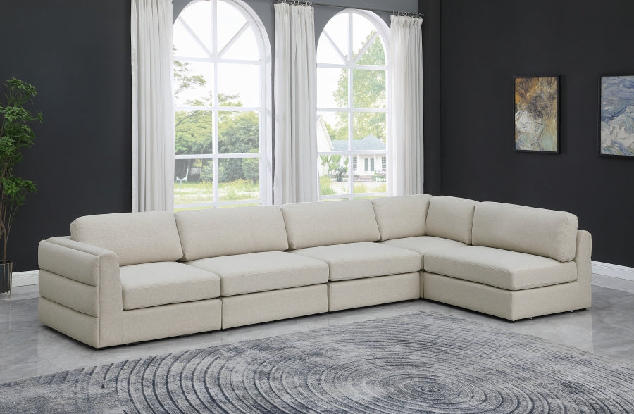 Canapé modulaire texturé en lin Beckham