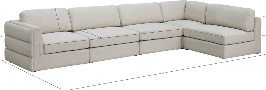 Canapé modulaire texturé en lin Beckham