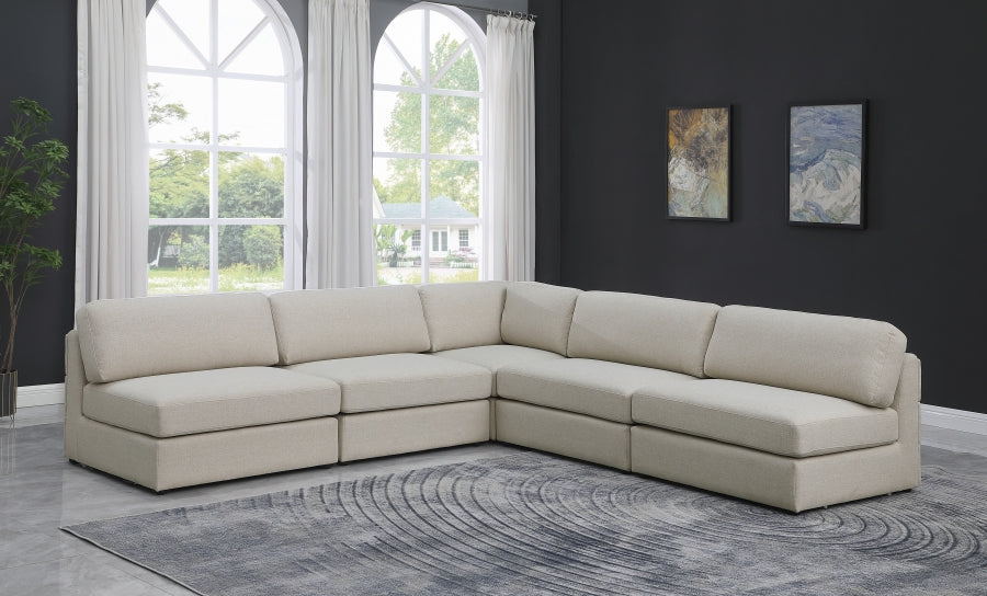 Canapé modulaire texturé en lin Beckham