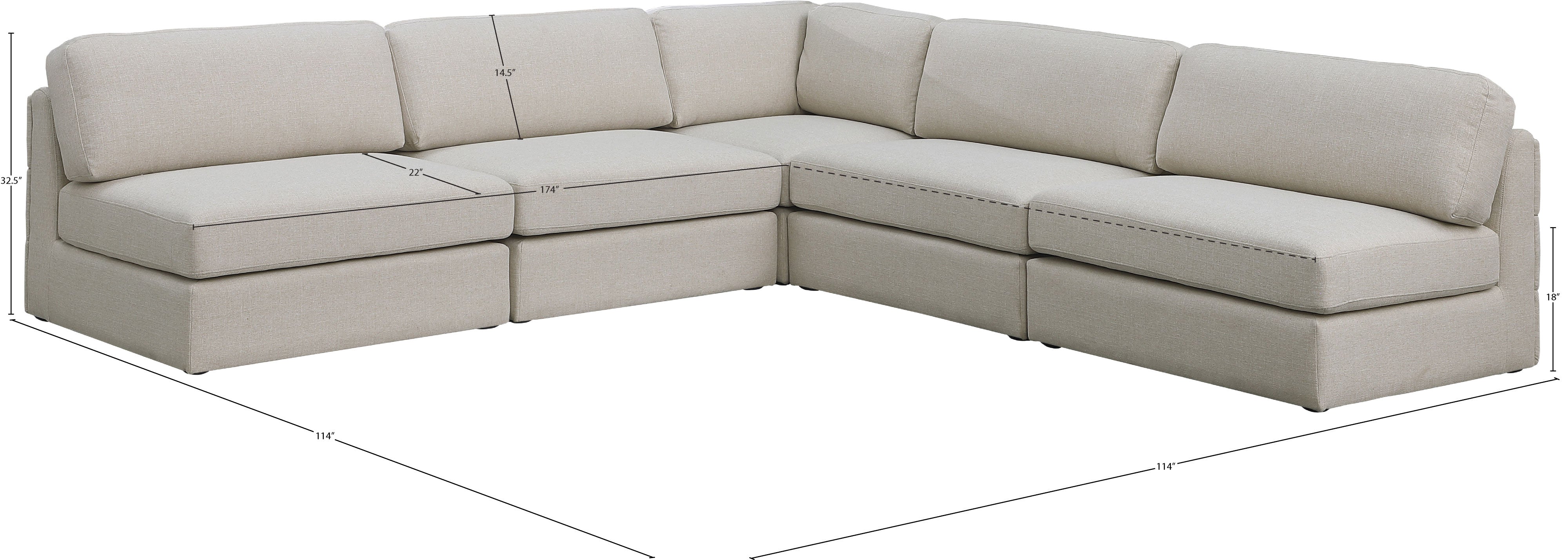 Canapé modulaire texturé en lin Beckham