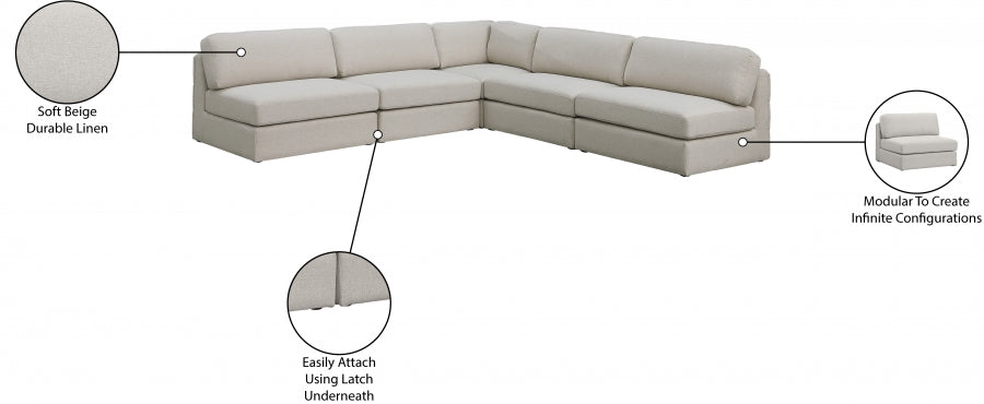 Canapé modulaire texturé en lin Beckham