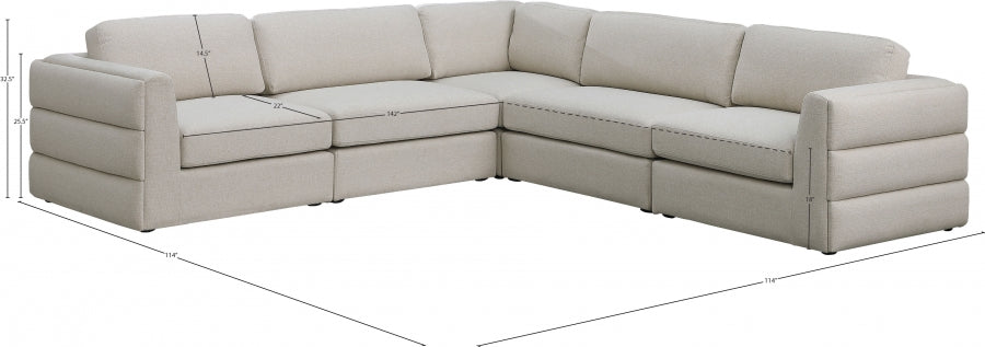 Canapé modulaire texturé en lin Beckham