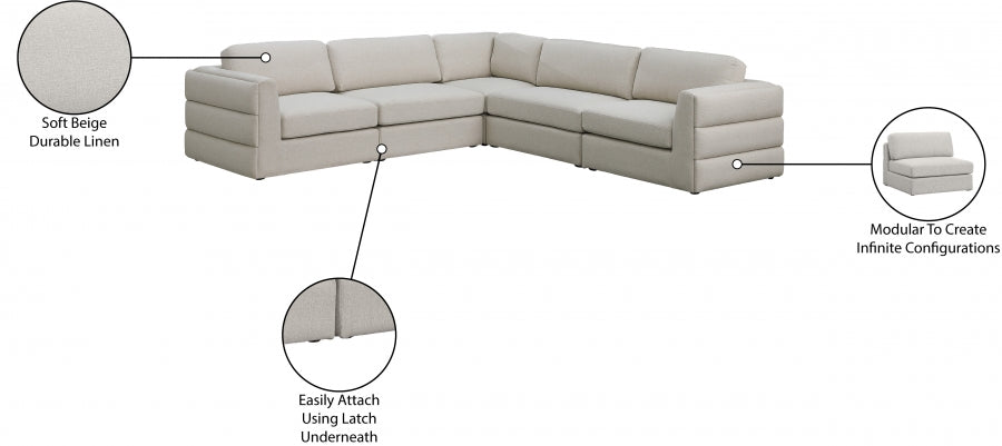 Canapé modulaire texturé en lin Beckham