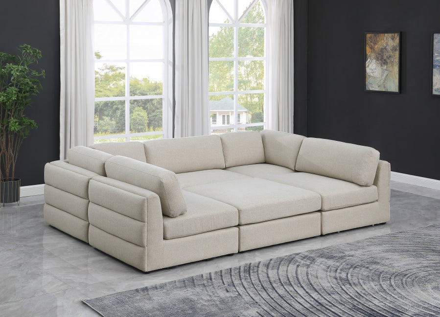 Canapé modulaire en lin texturé Beckham