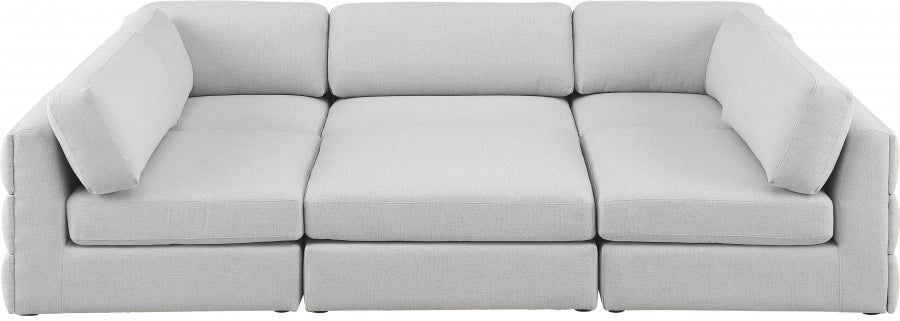 Canapé modulaire en lin texturé Beckham