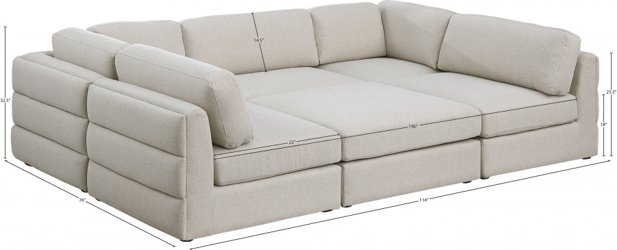 Canapé modulaire en lin texturé Beckham