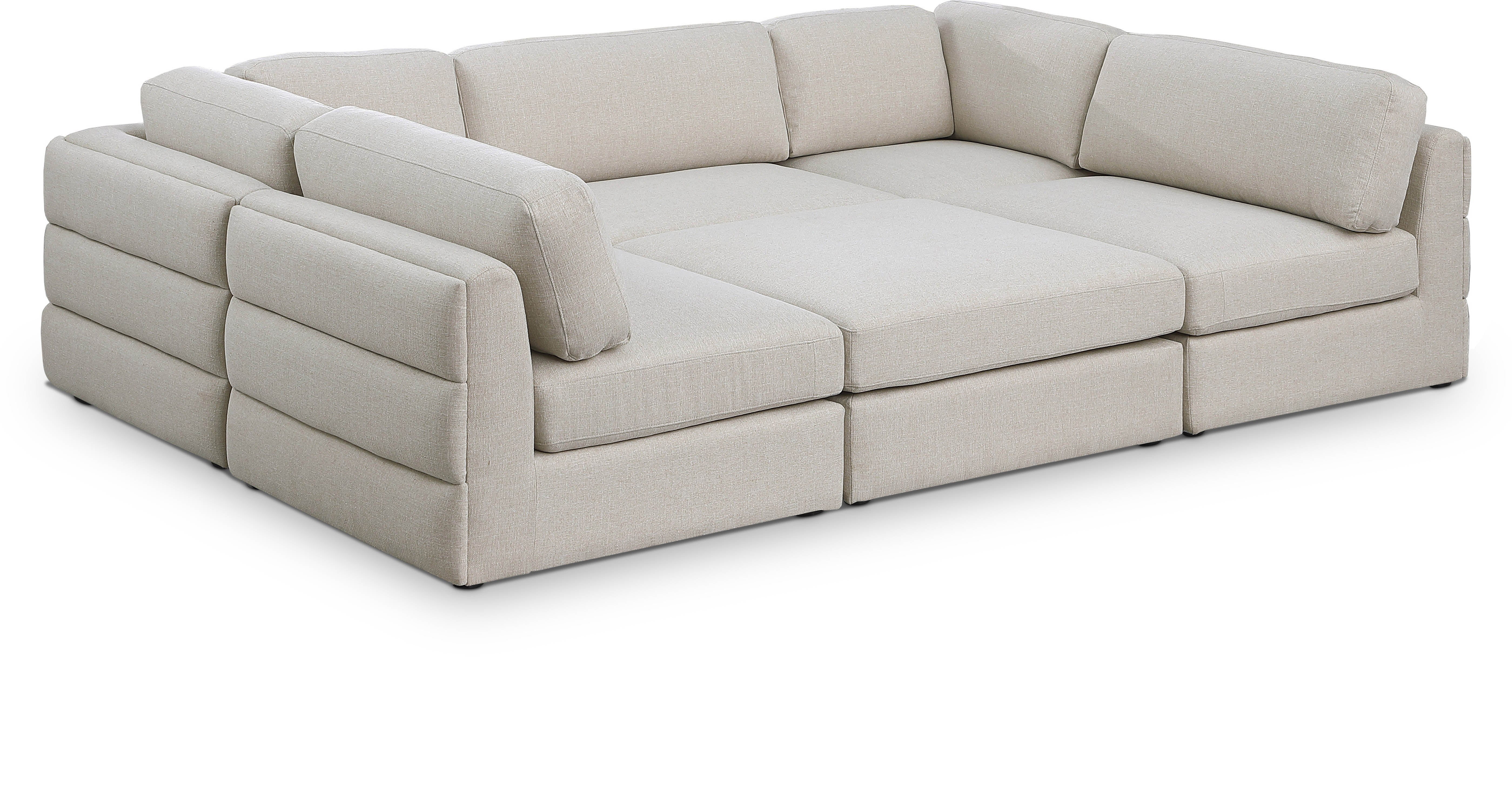 Canapé modulaire en lin texturé Beckham