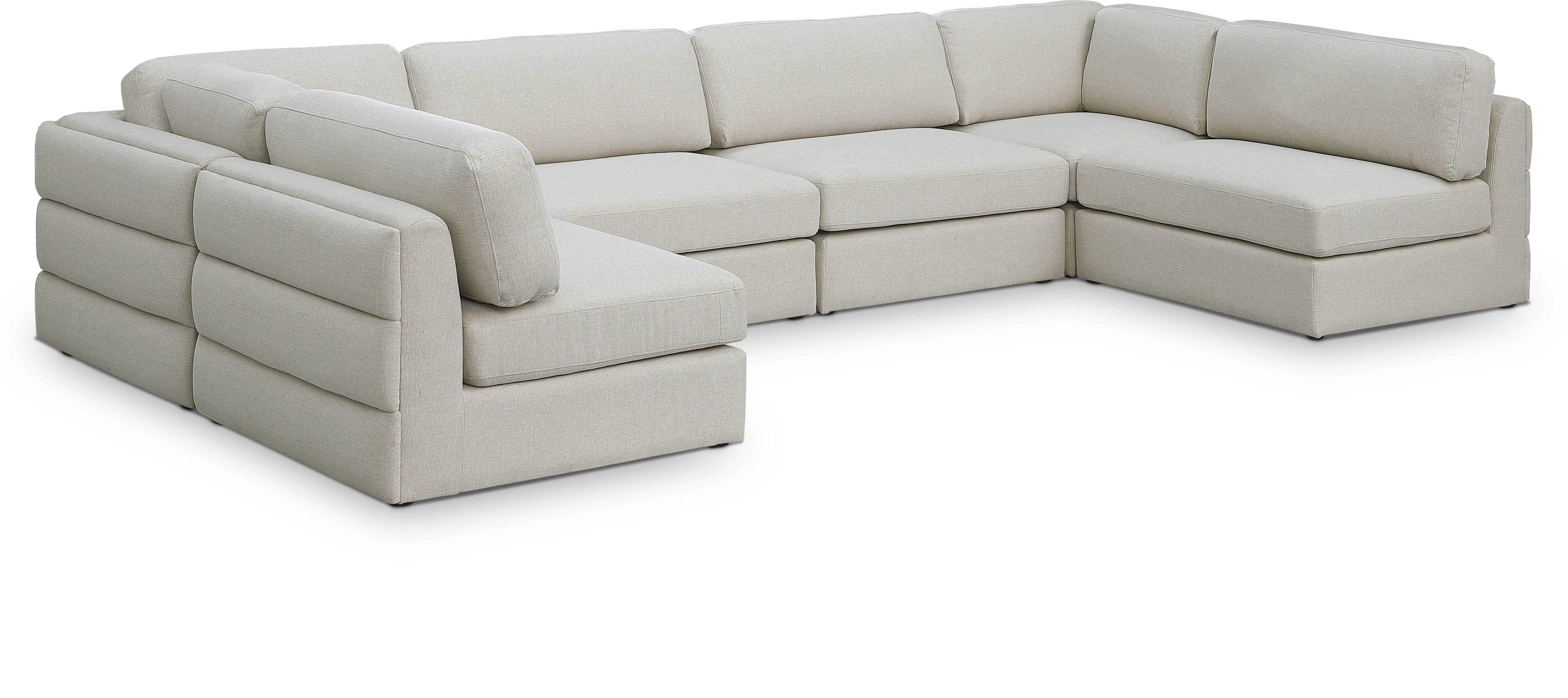 Canapé modulaire en lin texturé Beckham