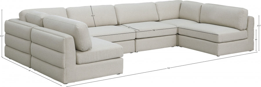 Canapé modulaire en lin texturé Beckham