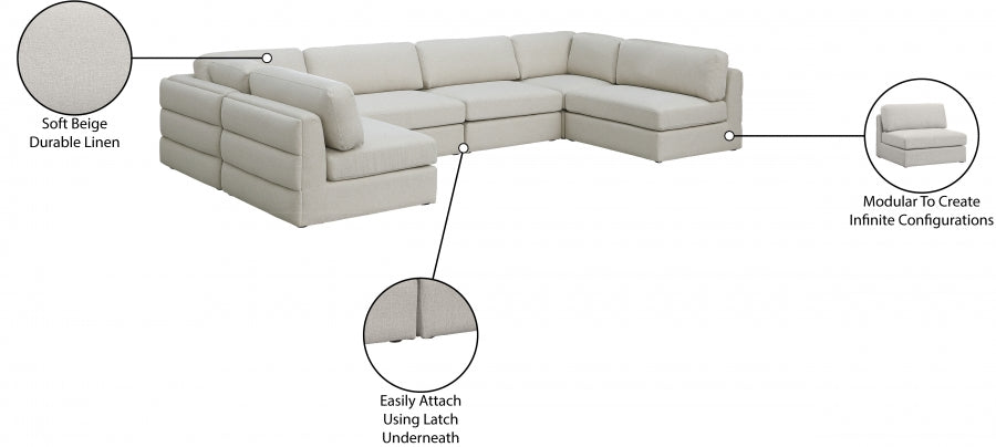 Canapé modulaire en lin texturé Beckham