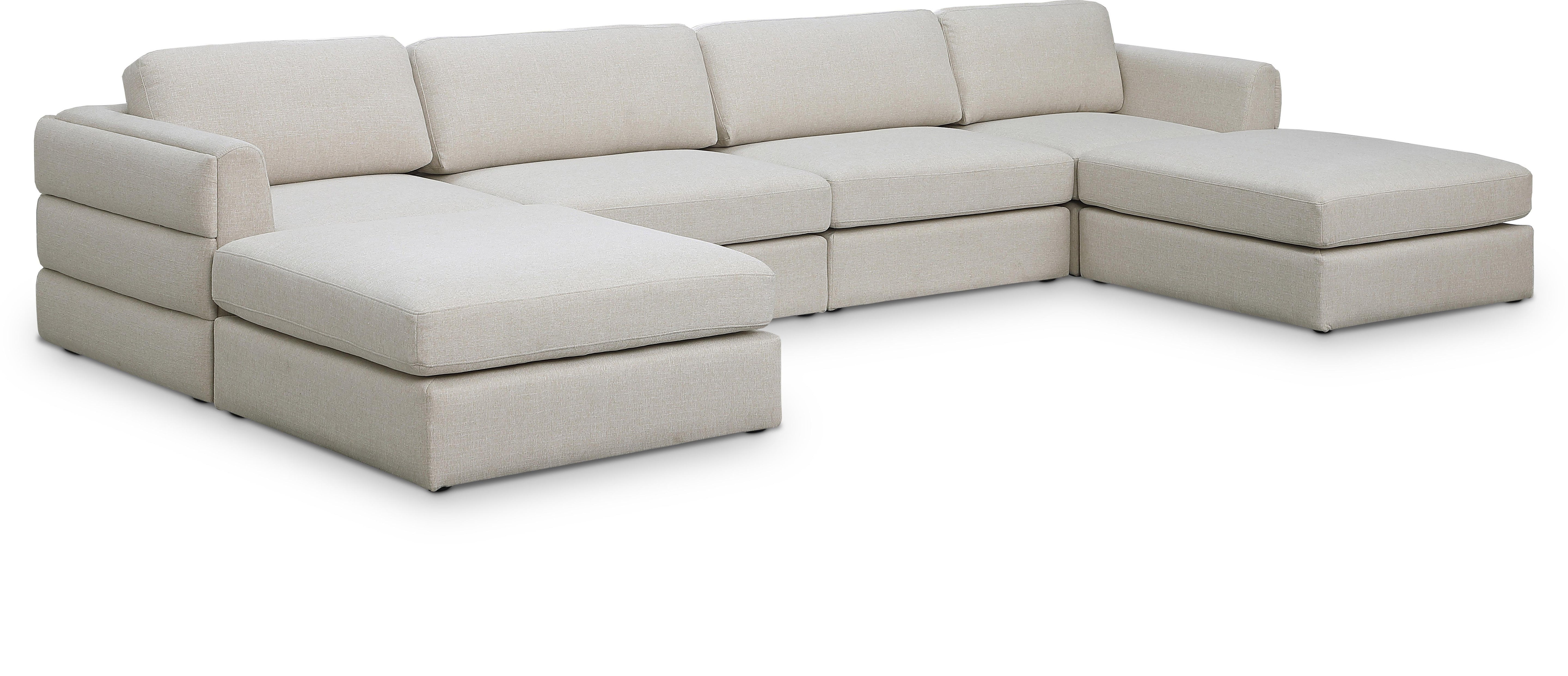 Canapé modulaire en lin texturé Beckham