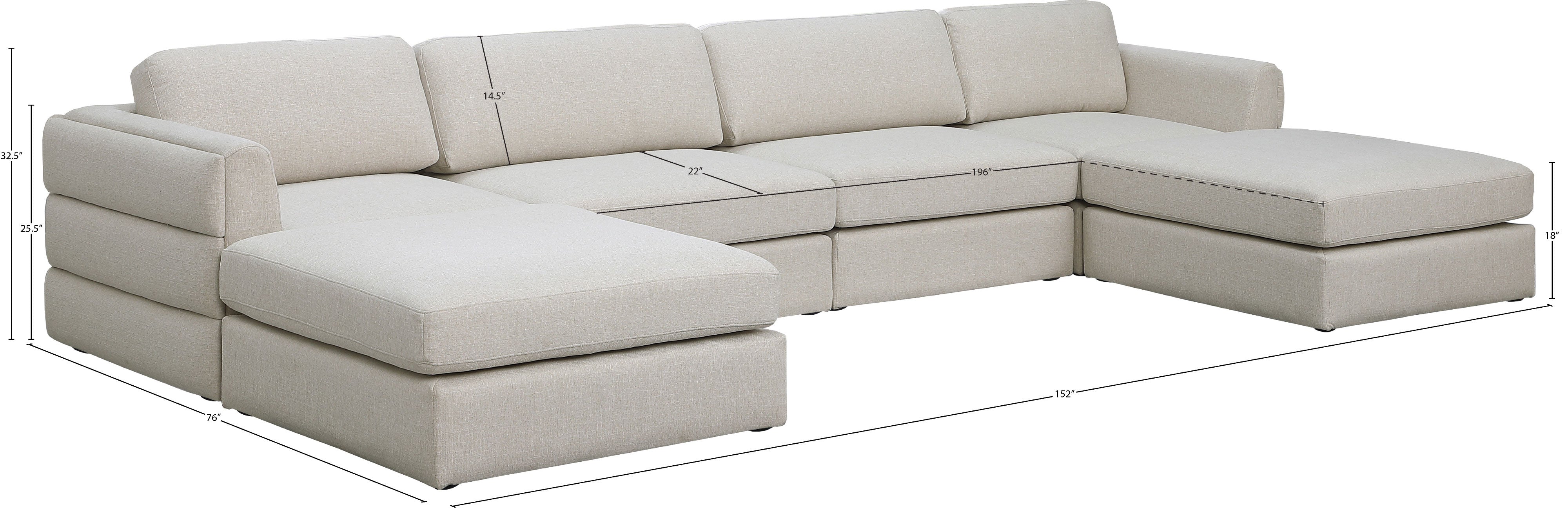 Canapé modulaire en lin texturé Beckham