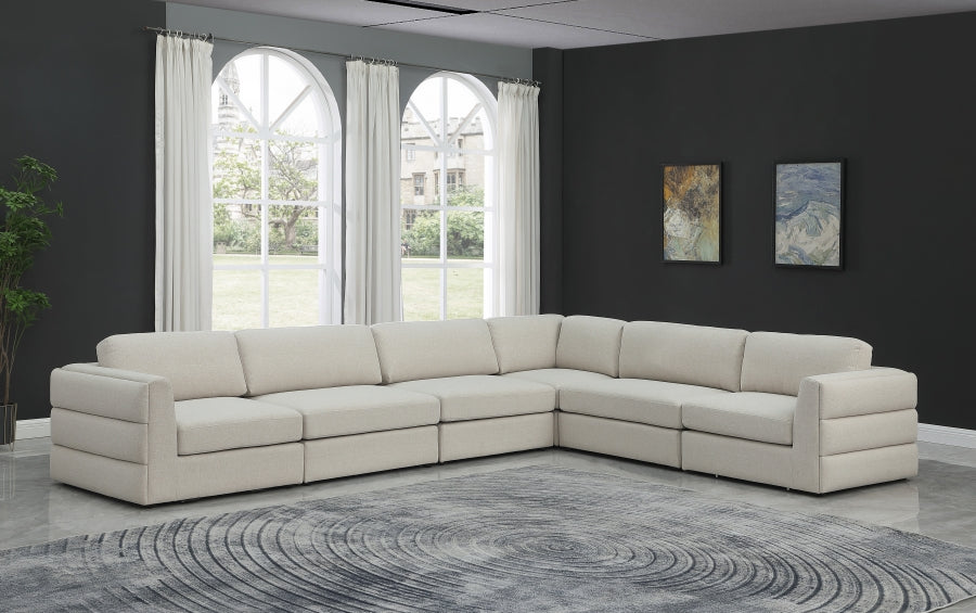 Canapé modulaire en lin texturé Beckham