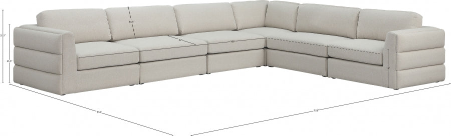 Canapé modulaire en lin texturé Beckham