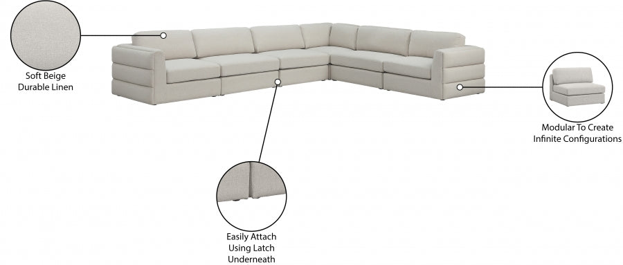 Canapé modulaire en lin texturé Beckham